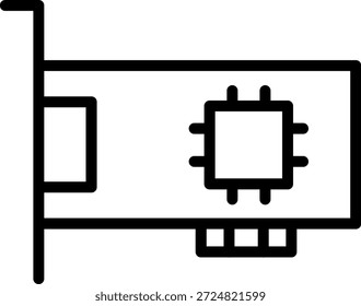 Symbolstil für Mini-PCIe-Steckplatz im Vektordesign