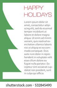 Vector design minimalism christmas, new year holidays greeting card with xmas tree