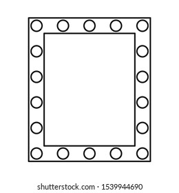 Vector design of mirror and illuminated sign. Web element of mirror and film stock symbol for web.