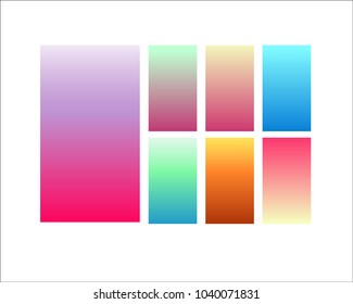 Vector design for mobile app, greeting card, flyer, invitation, poster, brochure, magazine. Set of gradients. EPS10