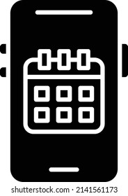 Estilo de icono del calendario móvil de diseño de vectores