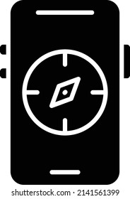 Vector Design Mobile Compass Icon Style