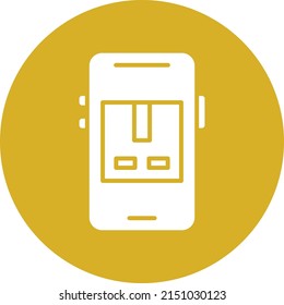 Diseño de vectores Estilo de icono de caja de entrega móvil