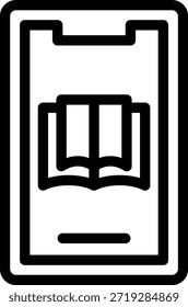 Estilo de icono de libro electrónico móvil de diseño de Vector
