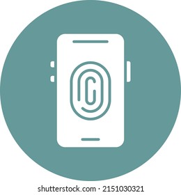 Diseño de vectores Estilo de icono de huella digital móvil
