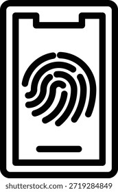 Estilo de icono de huella digital móvil de diseño de Vector