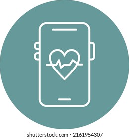 Diseño de vectores Estilo de iconos de la velocidad del corazón móvil