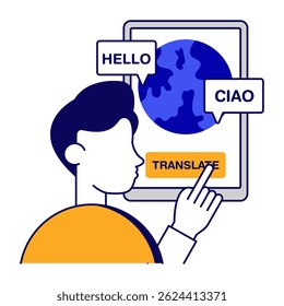 Vector design of mobile language translator icon