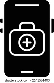 Diseño de vectores Estilo de icono médico móvil