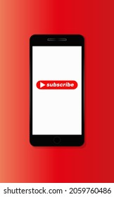 vector design of mobile phone video promotion subscribe account