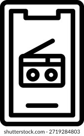 Diseño de Vector Radio Móvil Icon Style