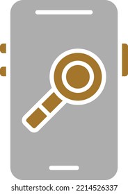Estilo de icono de investigación móvil de diseño de vectores