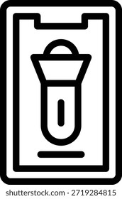 Vektordesign Mobile Taschenlampe Symbolstil