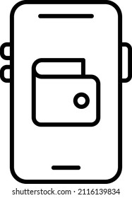 Estilo de icono de la cartera móvil de diseño de vectores