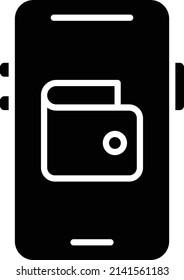 Estilo de icono de la cartera móvil de diseño de vectores