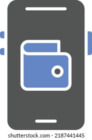 Estilo de icono de la cartera móvil de diseño de vectores