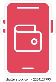 Estilo de icono de la cartera móvil de diseño de vectores