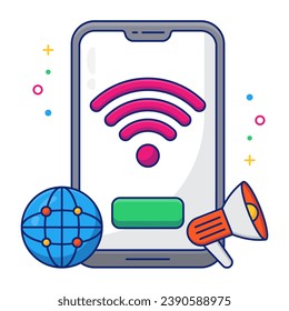 A vector design of mobile wifi marketing 

