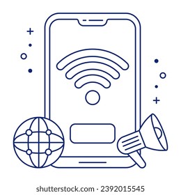 Un diseño vectorial del marketing wifi móvil 

