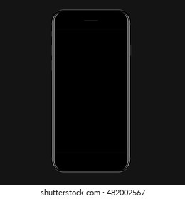 vector design, mock up phone black color on grey background