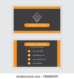 Vector design of modern black business card template