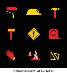 vector design Modern Construction Tools Icons
