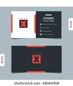 Vector design modern creative business card template. Show front and back of card. Concept first impression for start up business. Clean and clear template easy to use.