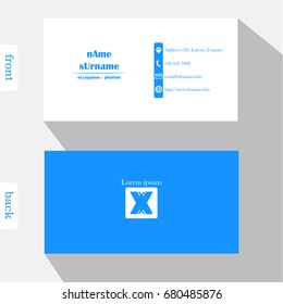 Vector design modern creative business card template. Show front and back of card. Concept first impression for start up business. Clean and clear template easy to use.