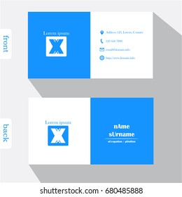 Vector design modern creative business card template. Show front and back of card. Concept first impression for start up business. Clean and clear template easy to use.