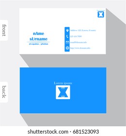 Vector design modern creative business card template. Show front and back of card. Concept first impression for start up business. Clean and clear template easy to use.