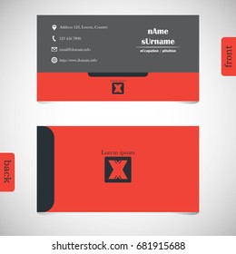Vector design modern creative business card template. Show front and back of card. Concept first impression for start up business. Clean and clear template easy to use.