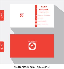Vector design modern creative business card template. Show front and back of card. Concept first impression for start up business. Clean and clear template easy to use.