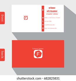 Vector design modern creative business card template. Show front and back of card. Concept first impression for start up business. Clean and clear template easy to use.