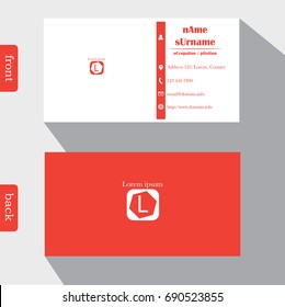 Vector design modern creative business card template. Show front and back of card. Concept first impression for start up business. Clean and clear template easy to use.