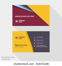 Vector Design Modern Creative and Clean Business Card Template. Flat Design Vector Illustration