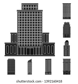 Vector design of modern and estate   icon. Collection of modern and building stock symbol for web.