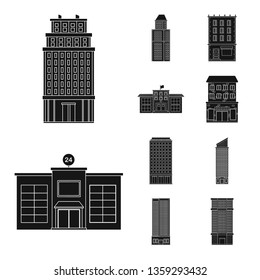 Vector design of modern and estate   logo. Set of modern and building vector icon for stock.