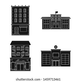 Vector design of modern and estate symbol. Collection of modern and building stock vector illustration.