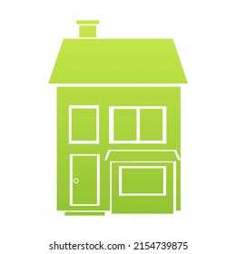 vector design, modern green house shape illustration