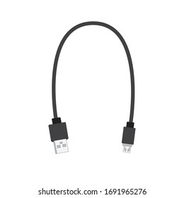 vector design of modern icon USB charger cable to charge handphone batteries