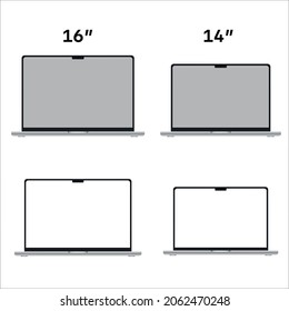 vector design of modern Notebook isolated with blank screen for any content.