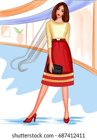 Vector design of modern stylish trendy woman fashionable model