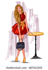 Vector design of modern stylish trendy woman fashionable model