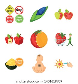 Vector design of modified and genetically icon. Set of modified and science vector icon for stock.