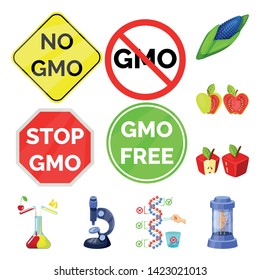 Vector design of modified and genetically symbol. Set of modified and science stock vector illustration.