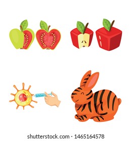 Vector design of modified and genetically symbol. Collection of modified and science vector icon for stock.