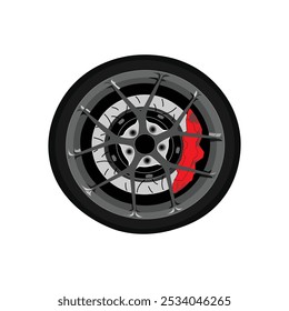 Diseño de Vector de las ruedas modificadas del coche deportivo 