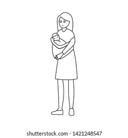 Vector design of mom  and infant symbol. Collection of mom  and mother  stock vector illustration.