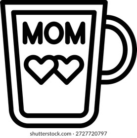 Estilo de ícone da caneca do MOM do design do vetor