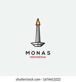 Plantilla de logotipo de Diseño vectorial de Monas Indonesia
